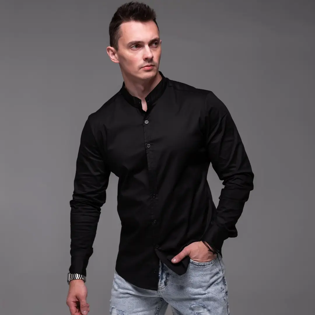 Чоловіча сорочка з довгим рукавом Modern (чорна)