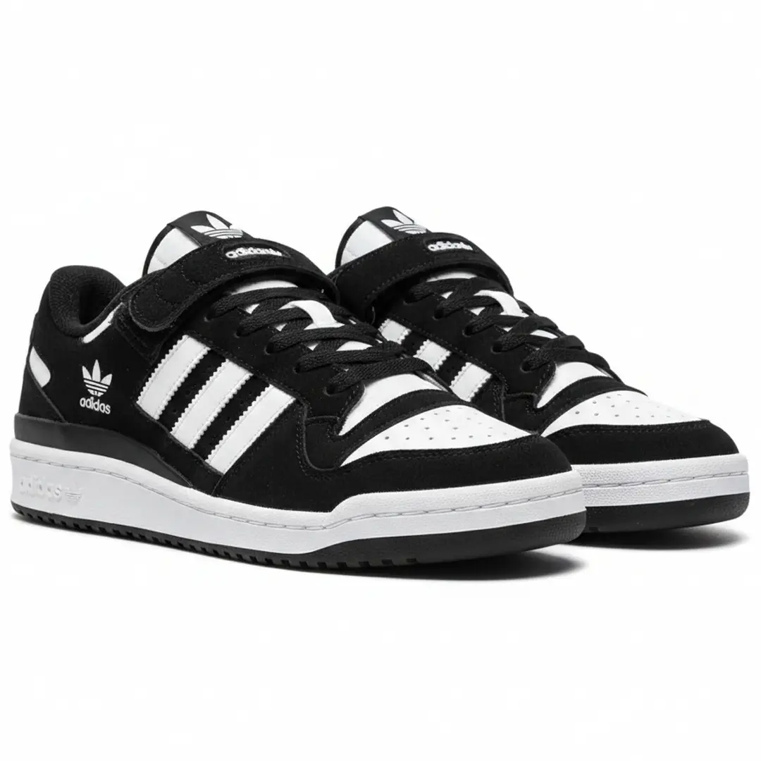 Кросівки Adidas Forum low (black & white)