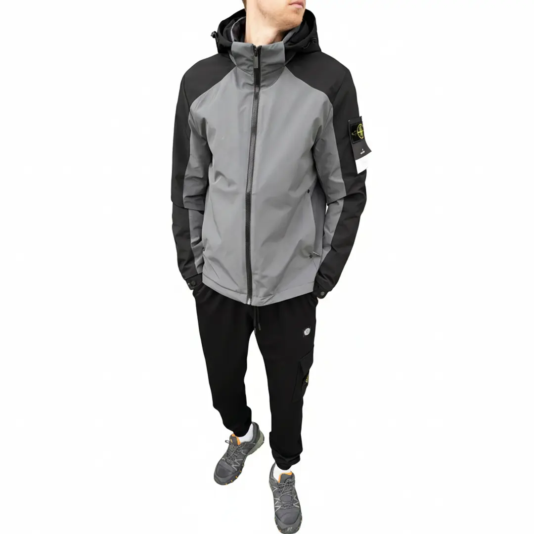 Куртка Stone Island (чорна з графітовим)