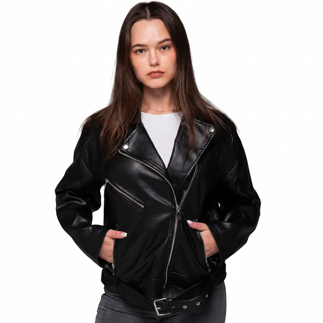 Жіноча куртка косуха чорна