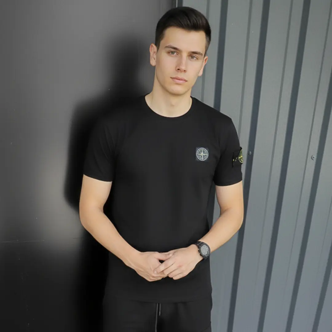 Чоловіча футболка Stone Island (чорна) black