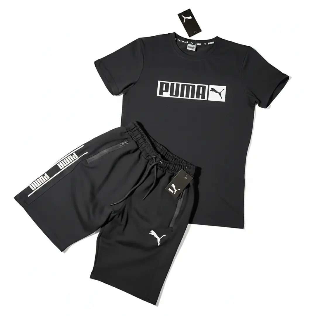 Комплект Puma футболка + шорти (чорний)