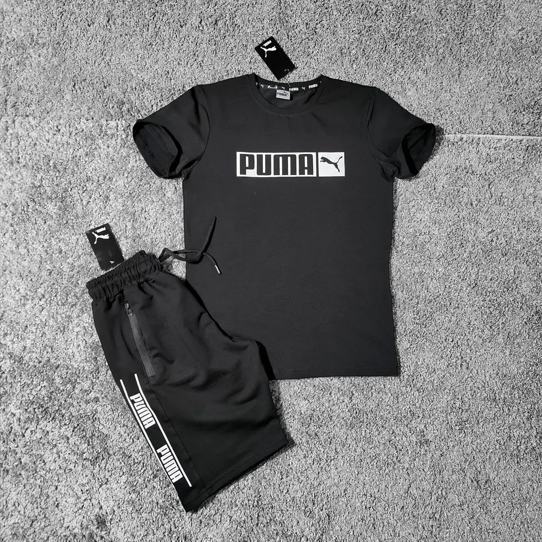 Комплект Puma футболка + шорти (чорний)