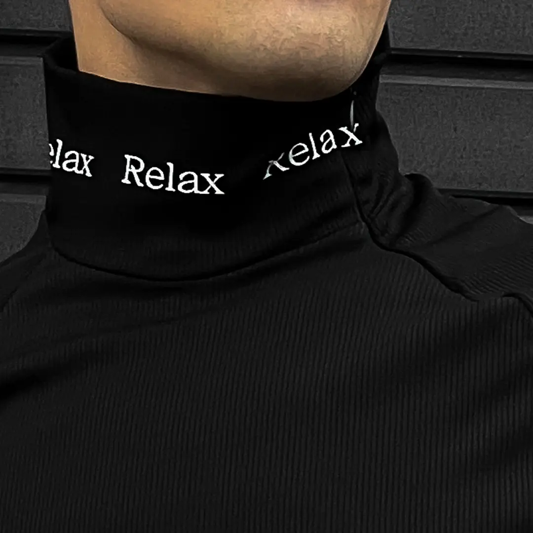 Гольф чорний на флісі Relax