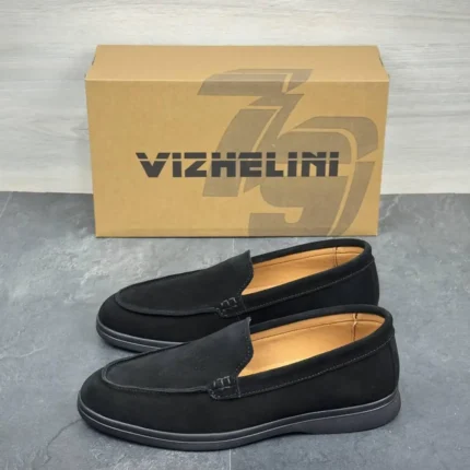 Чоловічі лофери Чоловічі замшеві лофери Vizhelini 20-25/15 (чорні) Орхідея