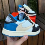 Nike Кросівки Nike Air Jordan x Travis Scott (біло-чорно-сині) Орхідея