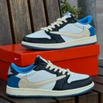 Nike Кросівки Nike Air Jordan x Travis Scott (біло-чорно-сині) Орхідея