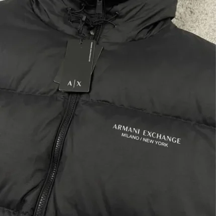 Зимові куртки Чоловічий пуховик Armani Exchange з капюшоном Орхідея