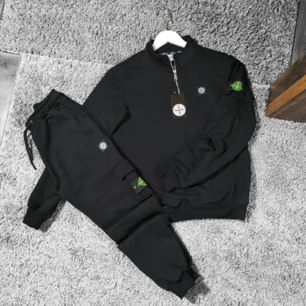 Утеплені спортивні костюми Спортивний костюм Stone Island чорний (тринитка) Орхідея