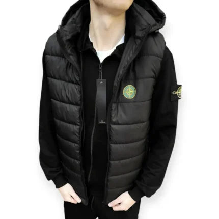 Жилети Жилетка Stone Island з капюшоном (чорна) Орхідея